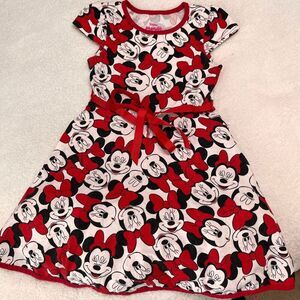 Disney Junior Minnie‎ Mouse Dress Size 6 Red Black Tulle Ruffle